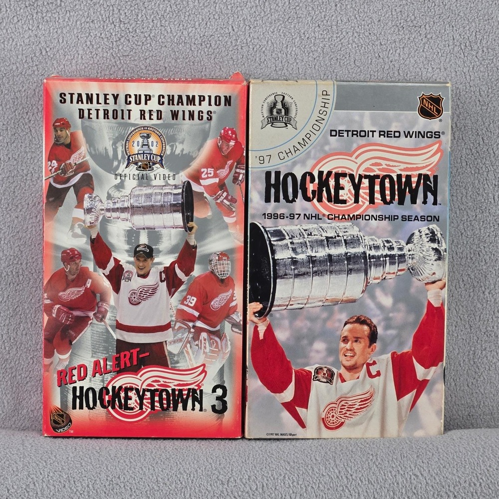 NHL Detroit Red Wings Stanley Cup VHS Set 1997 & 2002 Hockeytown Championship